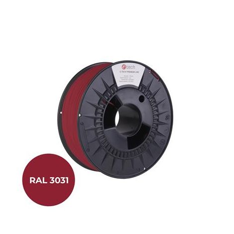 Nyomdafüzér (filament) C-TECH PREMIUM LINE, ABS, keleti piros, RAL3031, 1,75 mm, 1 kg 3DF-P-ABS1.75-3031