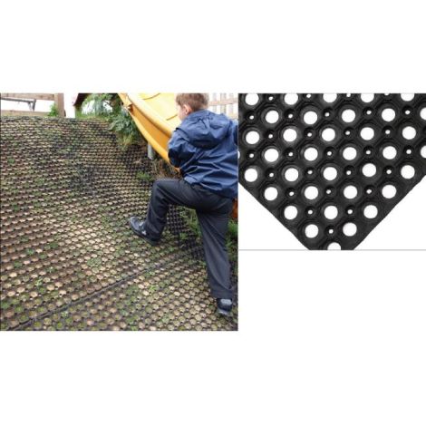 Biztonsági padlóburkolat Ringmat Honeycomb 0,4 mx 0,6 m fekete