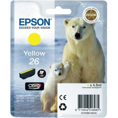 Epson T2614 (26) tintapatron, sárga (yellow), eredeti