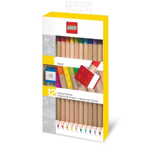 LEGO zsírkréták, színkeverék - 12 db LEGO klipsszel