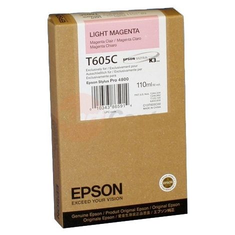 Epson T605C tintapatron, világos bíborvörös (light magenta), eredeti