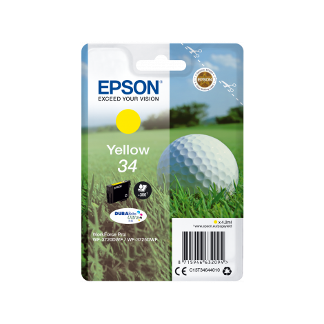 Epson 34, T3464, C13T34644010 tintapatron, sárga (yellow), eredeti