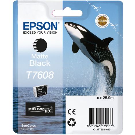Epson T7608 tintapatron, matt fekete (matte black), eredeti