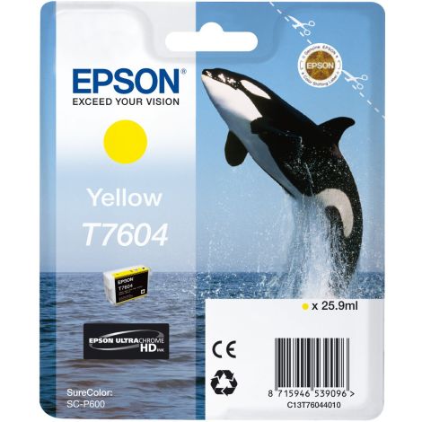 Epson T7604 tintapatron, sárga (yellow), eredeti