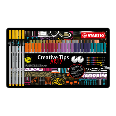 Kreatív készlet STABILO Creative Tips URBAN (10 különböző színben) 50 db-os készlet dobozban