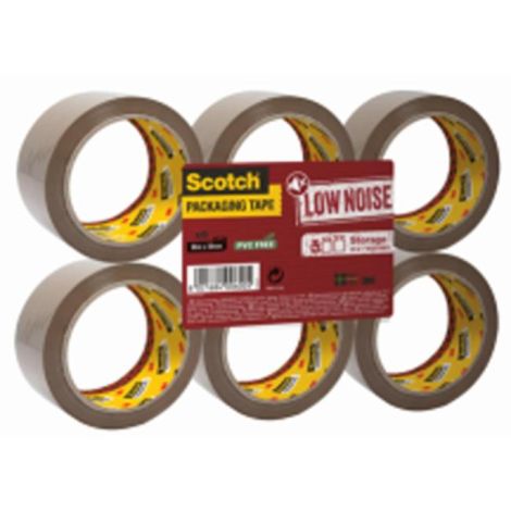Scotch csomagolószalag csendes letekerccsel, nem tartalmaz PVC-t, barna, 48mm x 50m, 6 tekercs