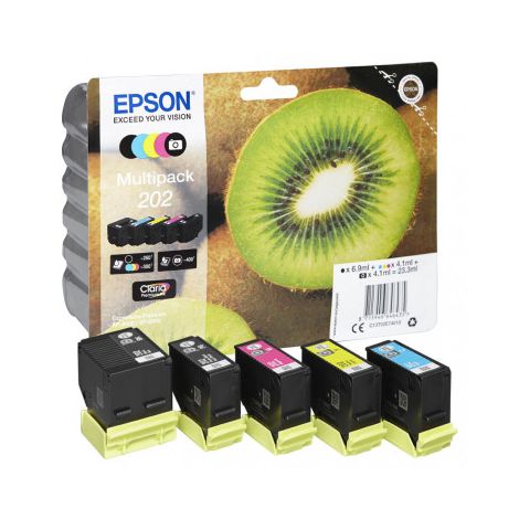 Epson 202, CMYK, ötös csomagolás tintapatron, többszínű, eredeti
