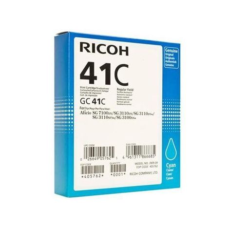 Ricoh GC41C, 405766 tintapatron, azúr (cyan), eredeti