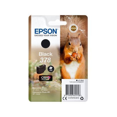 Epson 378, T3781, C13T37814010 tintapatron, fekete (black), eredeti