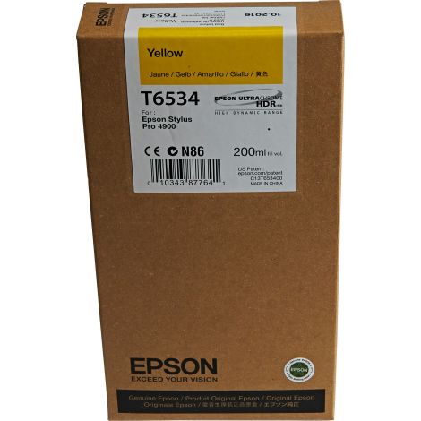 Epson T6534 tintapatron, sárga (yellow), eredeti