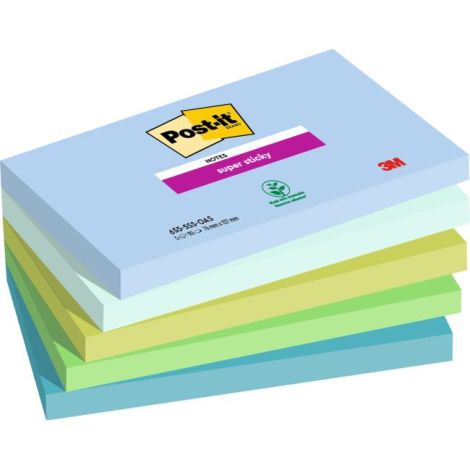 Super Sticky OASIS Post-it pad, 76x127 mm, 5 db 90 db kártya
