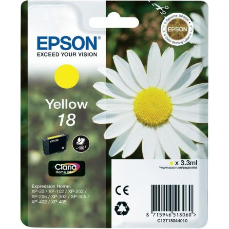 Epson T1804 (18) tintapatron, sárga (yellow), eredeti